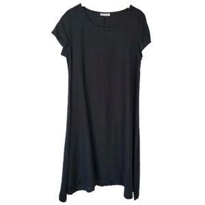 Bryn Walker Womens Black Linen Lagenlook Minimalist Dress Size Small
